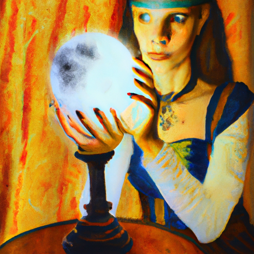 painting of a lady reading a crystal ball